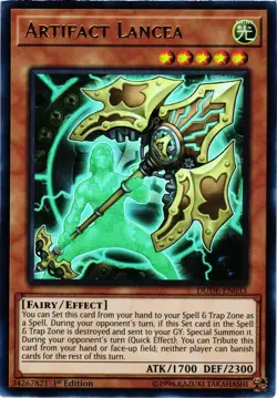 Yugioh Artifact Lancea DUDE-EN033 Ultra Rare 1st Ed NM - Image 1