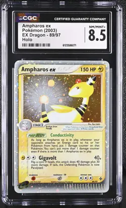 CGC 8.5 Ampharos ex 2003 EX Dragon 89/97 Holo Pokemon Card - Image 1