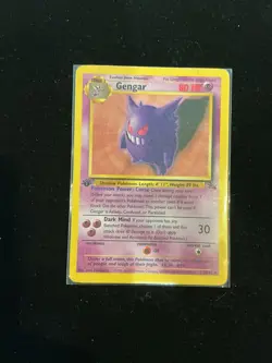 Pokemon Card Gengar 20/62 1ST EDITION Fossil Rare - Image 1