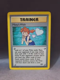 Misty's Wish- 108/132 - Pokemon Gym Challenge Unlimited Rare Card WOTC - Image 1
