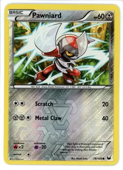 Pawniard Reverse Holo 78/108 Dark Explorers Pokemon Card - Image 1