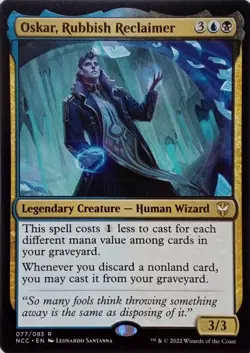 077/093 OSKAR, RUBBISH RECLAIMER RARE STREETS OF NEW CAPENNA COMMANDER MTG CARD - Image 1