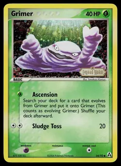 Pokemon Card - Grimer Legend Maker 54/92 Common Reverse Holo Stamped - Image 1