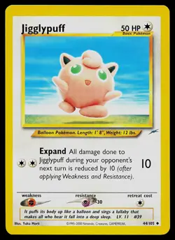 Pokemon Card - Jigglypuff Neo Destiny 44/105 Uncommon - Image 1