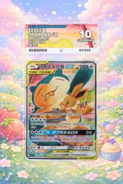 ACE 10 Eevee & Snorlax Tag Team GX 171/150 CSM2c Alt Art Pokemon Graded Card - Image 1