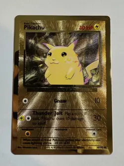 Pokemon 2021 Celebrations Pikachu Gold Metal Promo Card #58/102 - Image 1