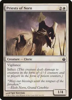 PRIESTS OF NORN X 4 N/M- MIRRODIN BESIEGED MAGIC THE GATHERING - Image 1