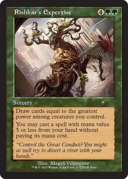 [1x] Rishkar's Expertise - Foil - Retro Frame Commander Party Promo Near Mint, E - Image 1
