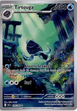 Tirtouga Illustration Rare - 106/086 - Pokemon Black Bolt - Near Mint - Image 1
