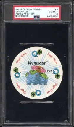 1999 Pokemon Rummy Venusaur Queen of Clubs #3 PSA 10 POP 21 - Image 1