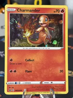 2021 Pokemon TCG Charmander SWSH092 Holo Promo Battle Styles Beautiful Swirl Wow - Image 1