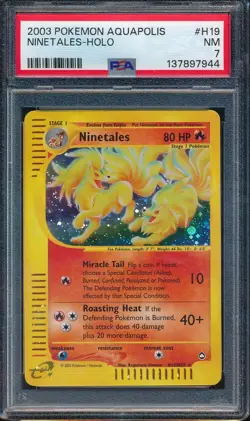 2003 Pokemon Aquapolis H19 Ninetales Holo PSA 7 - 137897944 - Image 1
