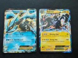 Mint Pokemon Kyurem EX 44 + Zekrom EX 52 Legendary Treasures - Image 1