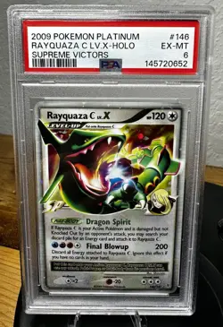 2009 Pokemon Platinum Rayquaza C LV. X Holo PSA 6 Supreme Victors - Image 1