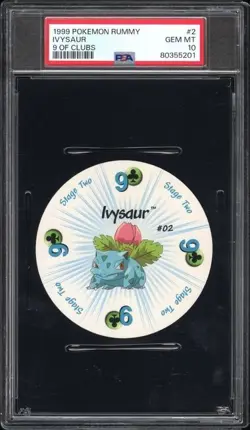 1999 Pokemon Rummy Ivysaur 9 of Clubs #2 PSA 10 POP 16 - Image 1