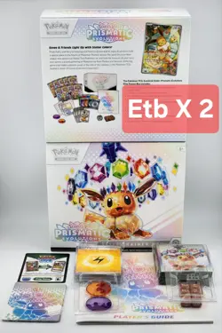 2X Pokemon Prismatic Evolutions ETB's No Packs No Promo - Image 1