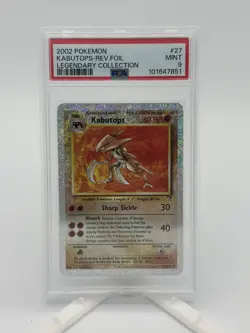 2002 POKEMON LEGENDARY COLLECTION #27 KABUTOPS-REVERSE FOIL PSA 9 - Image 1