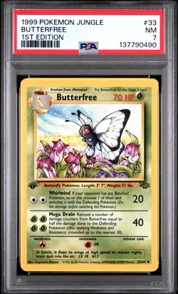 1999 POKEMON JUNGLE 1ST ED #33 BUTTERFREE PSA 7 - Image 1