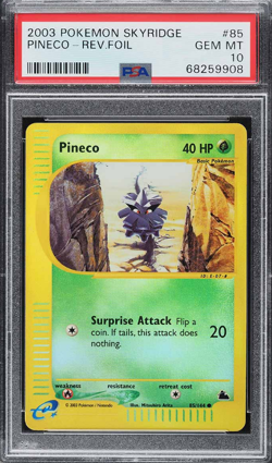 2003 POKEMON SKYRIDGE #85 PINECO REVERSE HOLO FOIL PSA 10 - Image 1