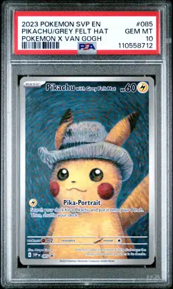 2023 Pokemon Van Gogh Pikachu with Grey Felt Hat Promo #085 PSA 10 GEM MINT - Image 1