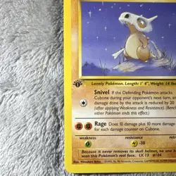 Pokemon TCG Cubone 1st Edition Base Set Common 50/64 English 1999 ( NM ) - Image 4