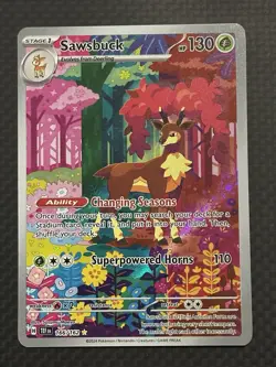 Sawsbuck 166/162 Full Art Illustration Rare Pokemon Temporal Forces English - Image 1
