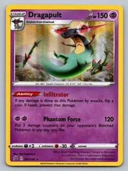 Pokemon TCG SWSH02: Rebel Clash Dragapult 091/192 - Image 1