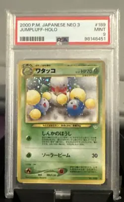 2000 POKEMON JAPANESE NEO 3 #189 JUMPLUFF-HOLO PSA 9 VINTAGE - Image 1