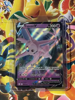 POKEMON ESPEON V ULTRA RARE FULL ART HOLO 064/203 SWSH07 EVOLVING SKIES TCG - Image 1