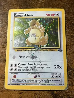 Pokemon TCG Kangaskhan Jungle 5/64 Holo Unlimited Holo Rare 1999 - Image 1
