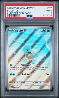 2023 POKEMON MEW EN-151 ILLUSTRATION RARE #170 SQUIRTLE PSA 9 - Image 1