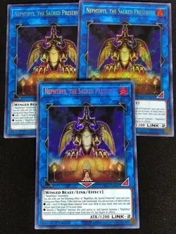 Yugioh Nephthys The Sacred Preserver HISU-EN007 1st Secret X3 (NM) - Image 1