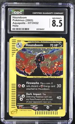 CGC 8.5 Houndoom 2003 Aquapolis H11/H32 Holo Pokemon Card - Image 1
