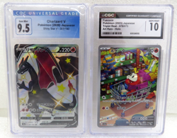 Lot of 2 Japanese Pokemon Cards Charizard V 2020 9.5 & Fuecoco 2023 10 CGC Grade - Image 1