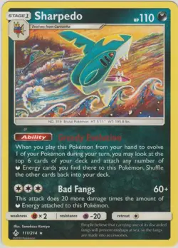 Sharpedo SM - Unbroken Bonds 111/214 Pokemon TCG Card Rare NM - Image 1