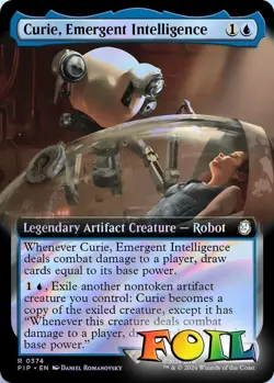 Curie Emergent Intelligence Extended Art 0374 MTG PIP Fallout Rare NP Foil - Image 1