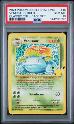 2021 POKEMON CELEBRATIONS CLASSIC COLL #15 VENUSAUR-HOLO PSA 10 - Image 1