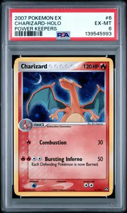 Charizard-Holo Pokemon Ex Power Keepers 6 NM PSA 6 - Image 1
