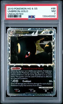 Umbreon-Holo Pokemon Heartgold & Soulsilver Undaunted 86 NM PSA 7 - Image 1