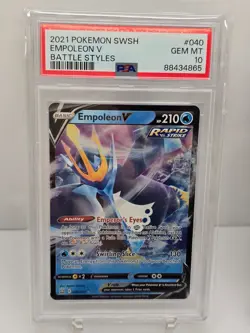 2021 PSA 10 #040/163 POKEMON SWORD & SHIELD BATTLE STYLES EMPOLEON V BATTLE STY - Image 1