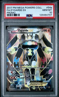 2017 POKEMON MEGA POWERS COLL PROMO #54A FULL ART/ZYGARDE EX PSA 10 - Image 1