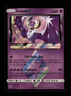 Pokemon SM - Ultra Prism #62/156 Lunala Prism Star Prism Rare - Image 1