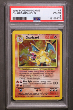 1999 Pokemon # 4 Charizard Holo PSA VG-EX 4 - Image 1