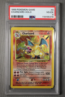 1999 Pokemon # 4 Charizard Holo PSA VG-EX 4 - Image 3