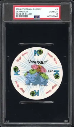 1999 Pokemon Rummy Venusaur King of Clubs #3 PSA 10 POP 20 - Image 1