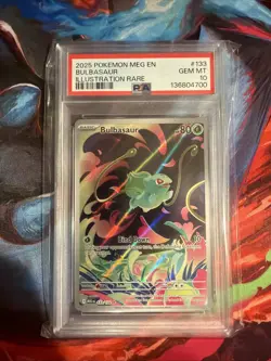 2025 Pokemon Mega Evolution Base 133 Illustration Rare Bulbasaur PSA 10 Gem Mint - Image 1