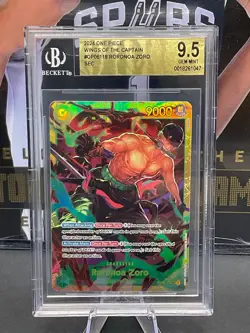 2024 One Piece English OP06-118 Roronoa Zoro SEC Wings of the Captain BGS 9.5 - Image 1