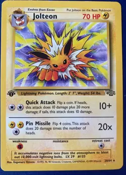 [NM-LP] Jolteon 20/64 Jungle ** 1st Edition ** rare card - Image 1