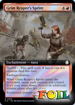 Grim Reaper's Sprint Extended Art 0386 MTG PIP Fallout Rare NP Foil - Image 1