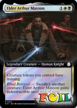 Elder Arthur Maxson Extended Art 0413 MTG PIP Fallout Rare NP Foil - Image 1